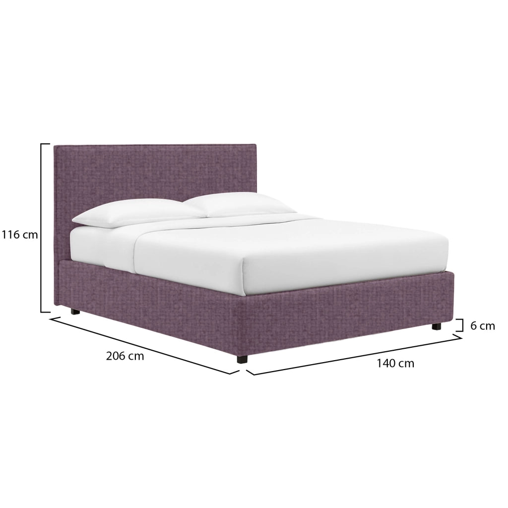 Carlisle, Letto Piazza e Mezza Sfoderabile Made in Italy, Viola Lilla