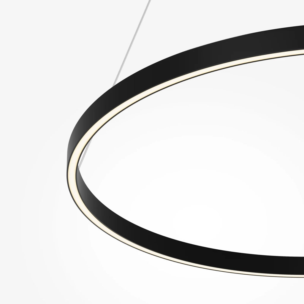 Maytoni Sospensione moderna Rim 1 luce LED integrato nero alluminio