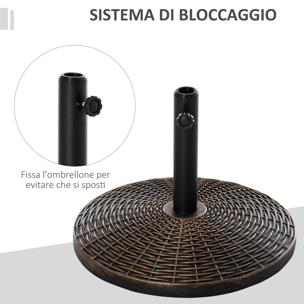 Base per Ombrellone Rotonda ¨C Minimal ¨C Plastica Effetto Rattan