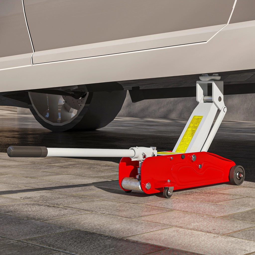 Cricco Idraulico 2 Tonnellate ¨C Minimal ¨C Rosso e Giallo, Altezza Regolabile 12-30 cm
