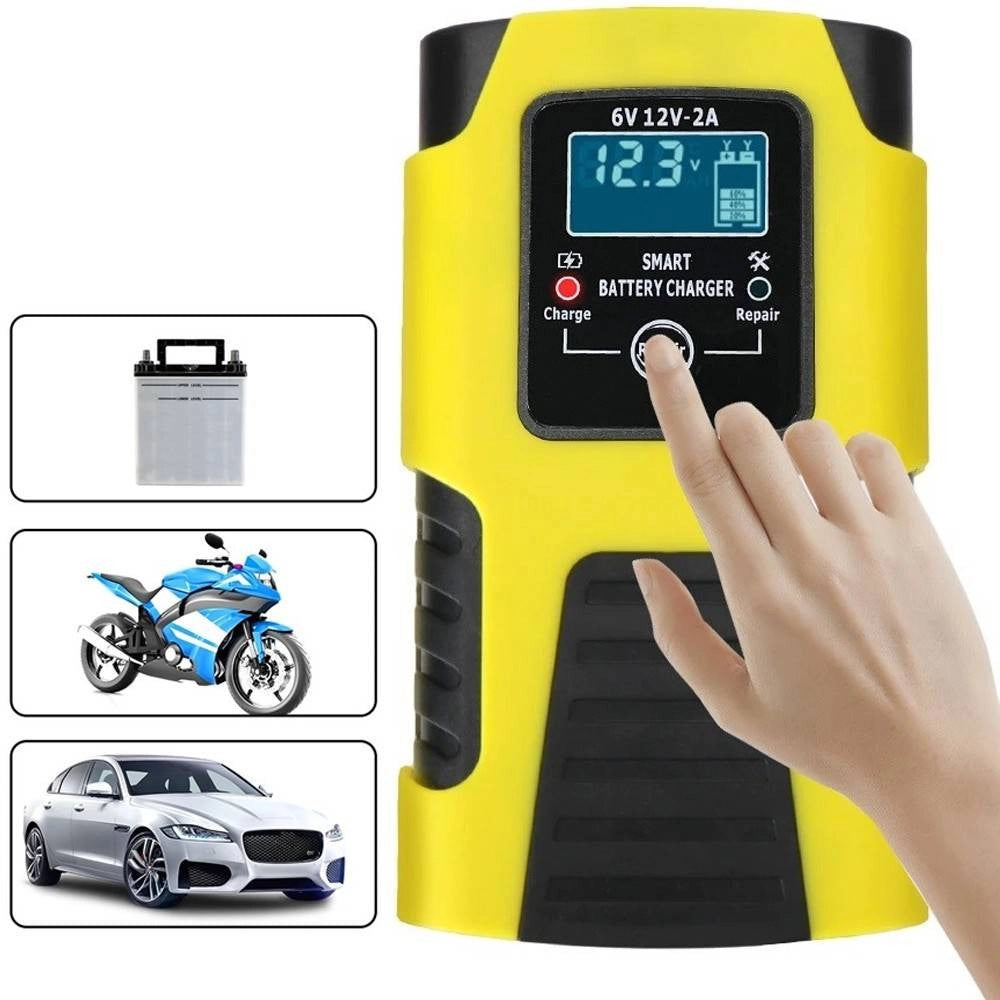 Trade Shop - Caricabatterie Intelligente Avviatore Emergenza Batteria Auto Moto 6v 6a 12v 4a J99 -