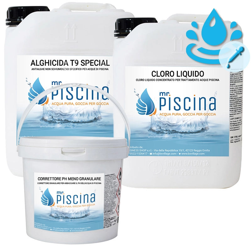KIT CLORO CONTROL per mantenimento acqua piscina Volume piscina: Fino a 55 m³