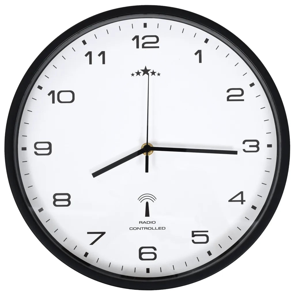 Orologio a Parete Radiocontrollato al Quarzo 31cm Bianco e Nero 50617