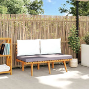 Panca da Giardino con Cuscini 115 cm in Legno Massello Acacia