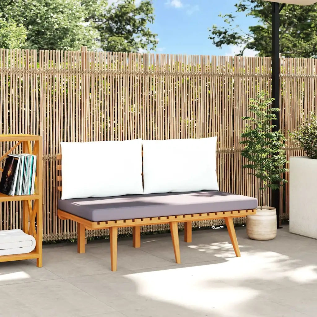 Panca da Giardino con Cuscini 115 cm in Legno Massello Acacia