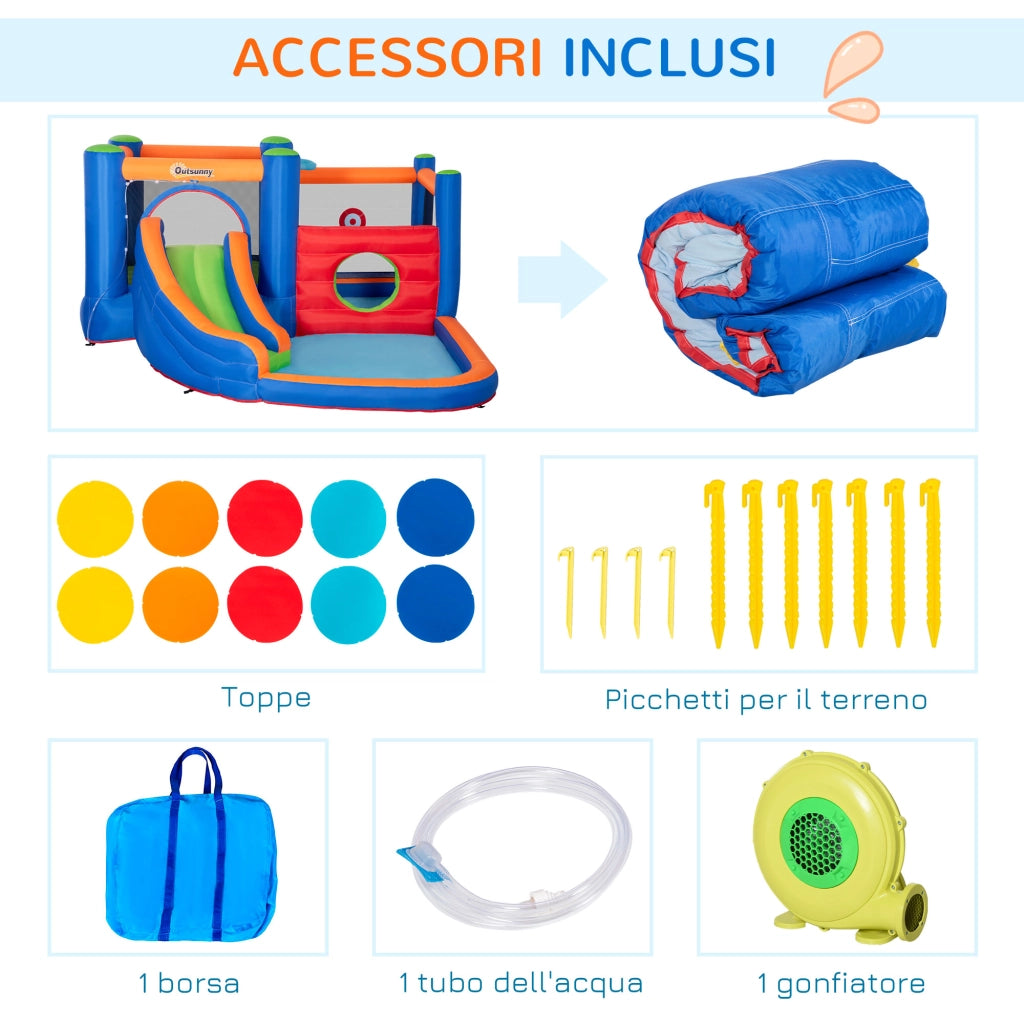 Casetta Gonfiabile per Bambini con Scivolo e Piscina ¨C Minimal ¨C 380x340x170cm