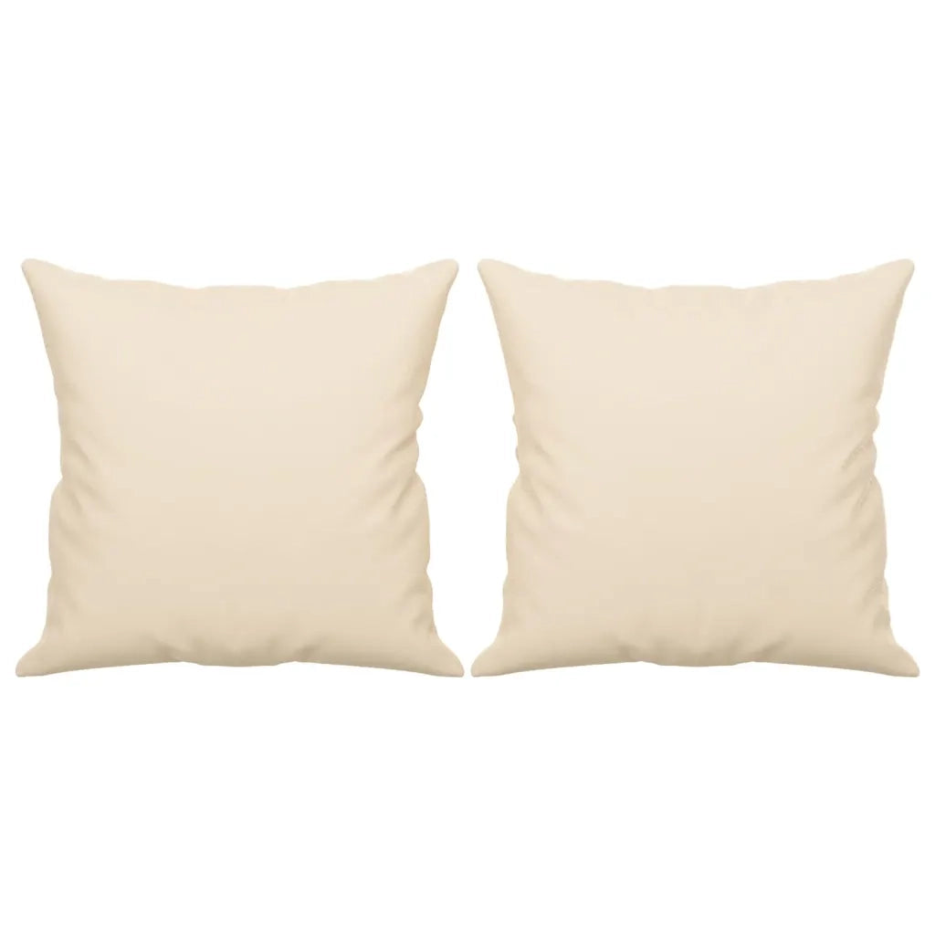 Divano a 2 Posti con Cuscini Beige 140 cm Tessuto Microfibra
