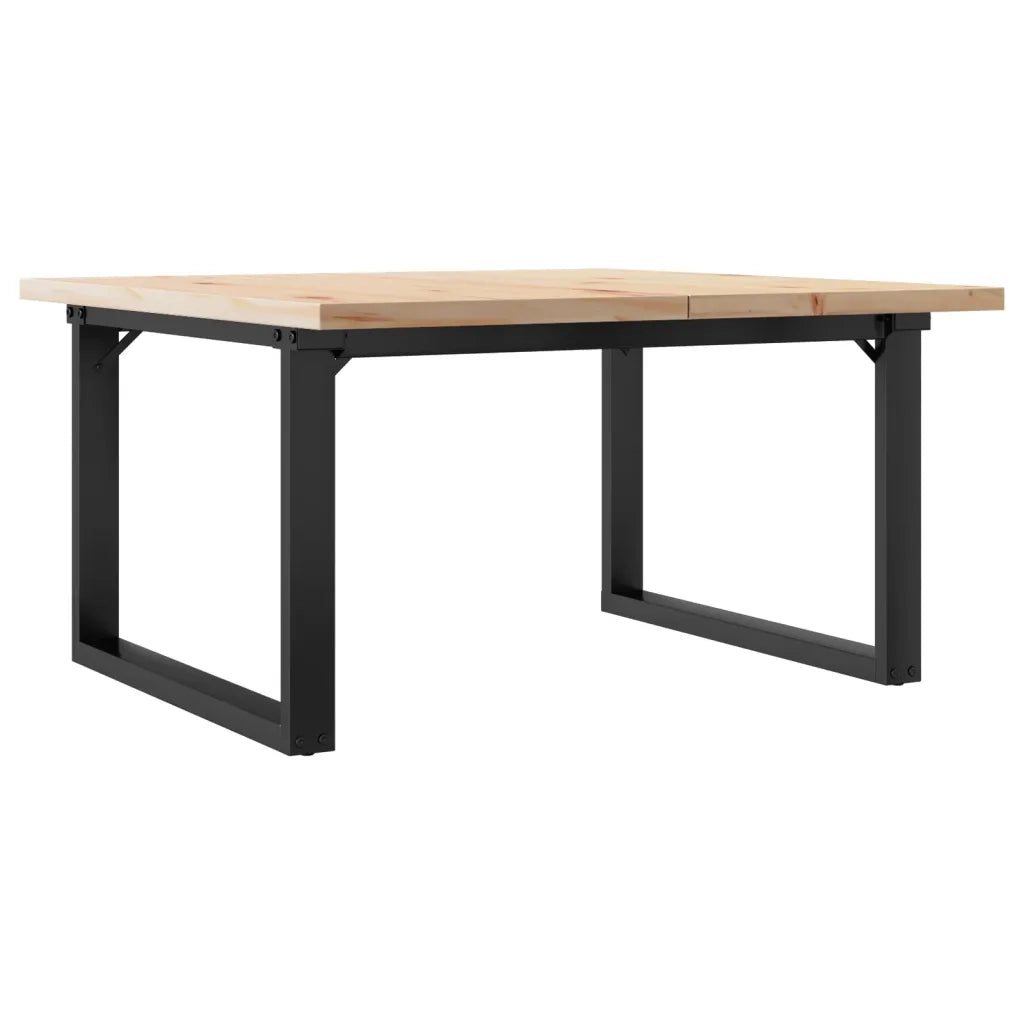Tavolino salotto | Tavolino da caff¨¨ | Tavolino da Soggiorno Telaio a O 80x80x45,5cm Legno Pino e Acciaio