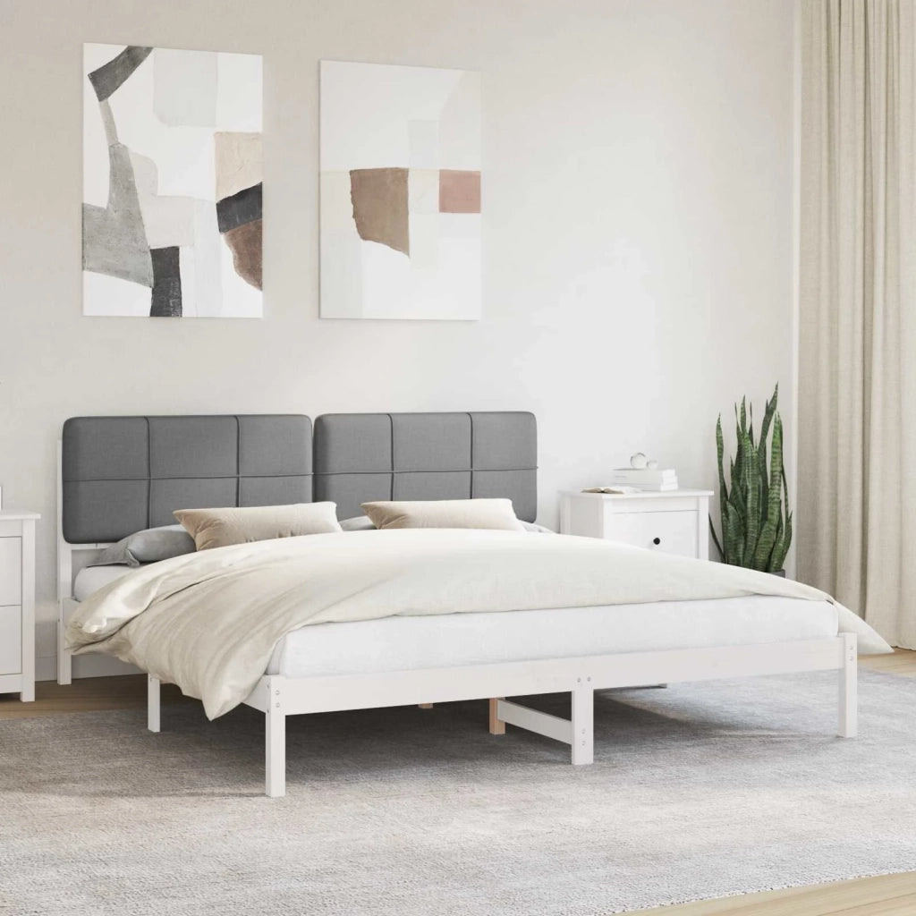 Letto con Testiera Rivestita Grigio chiaro 200 x 200 cm 3405567