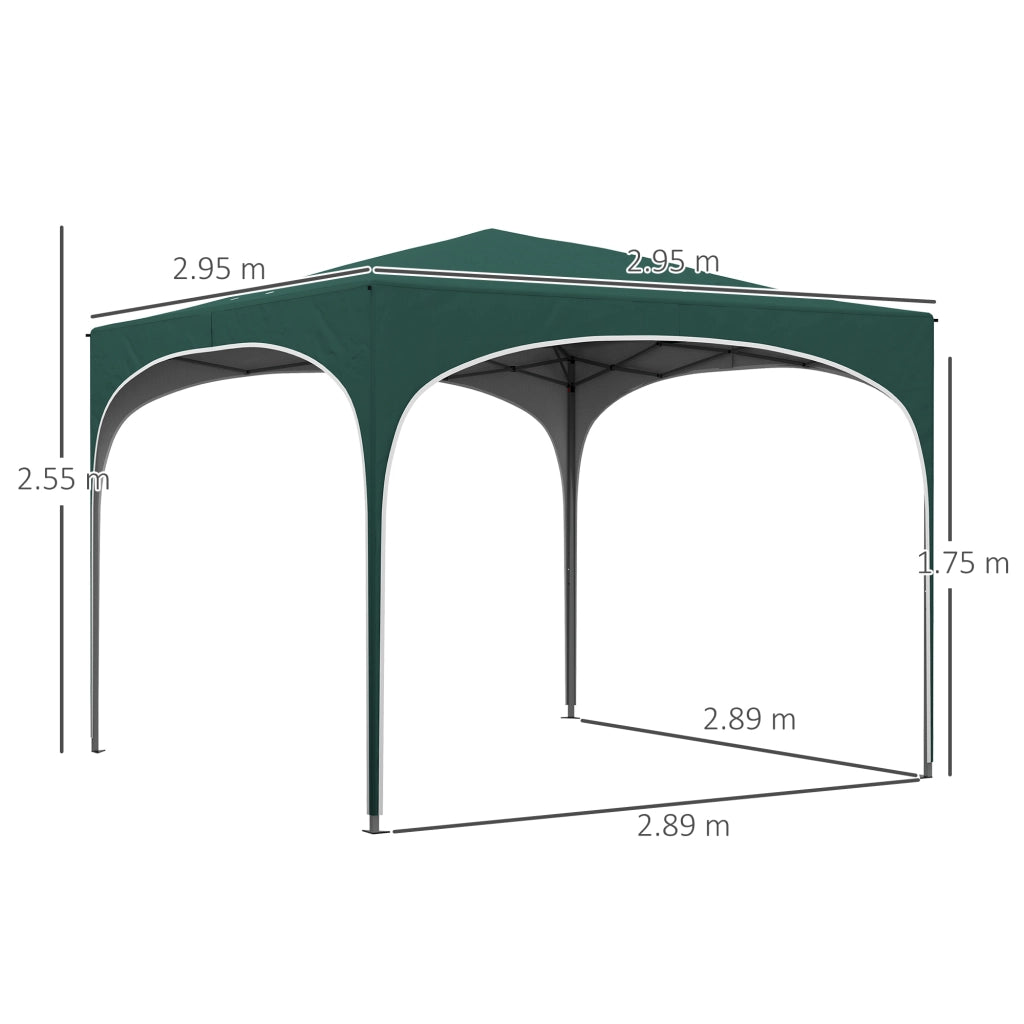 Gazebo da Giardino ¨C Minimal ¨C Verde, Metallo