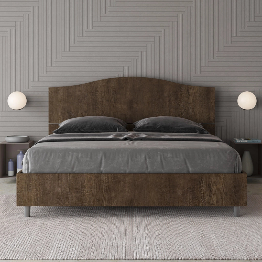 BS COM Letto matrimoniale senza rete 160x200 noce