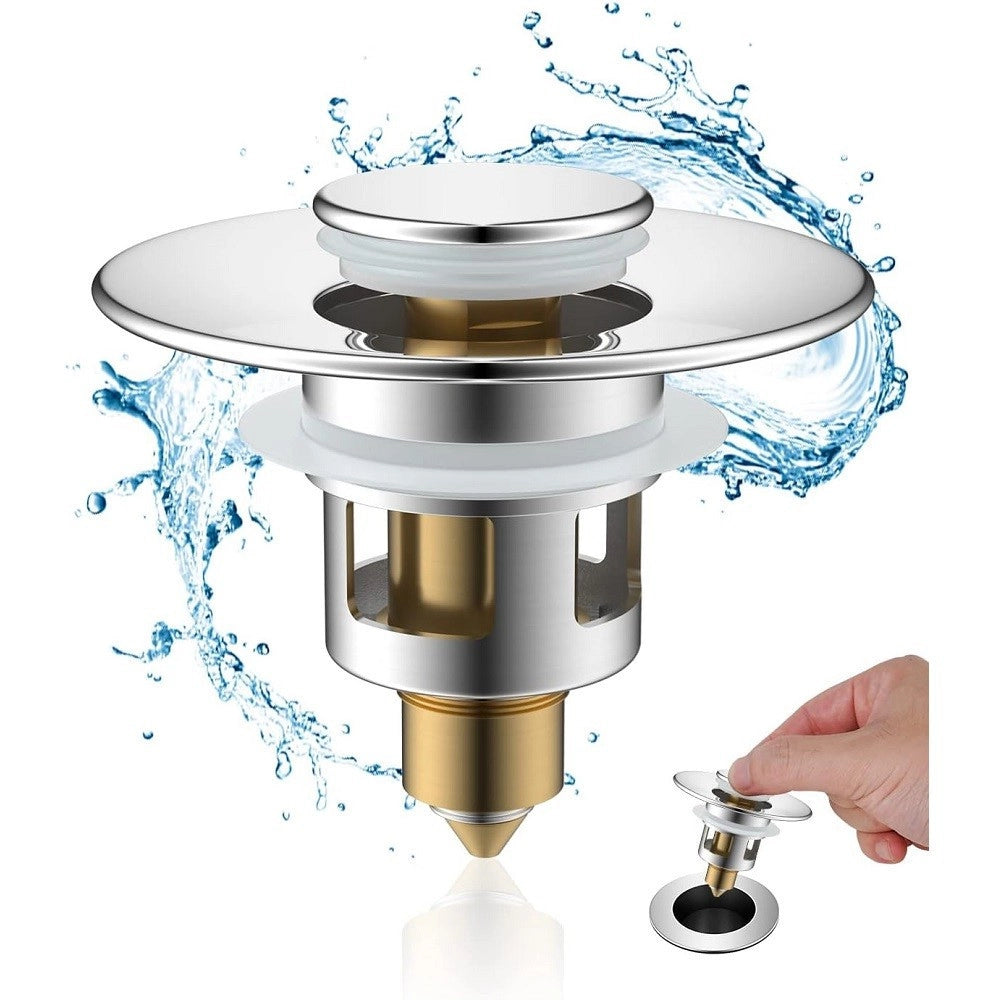 Trade Shop - Tappo Pop Up Per Piletta Lavandino Bidet Lavabo Bagno Filtro Valvola Click Clack -