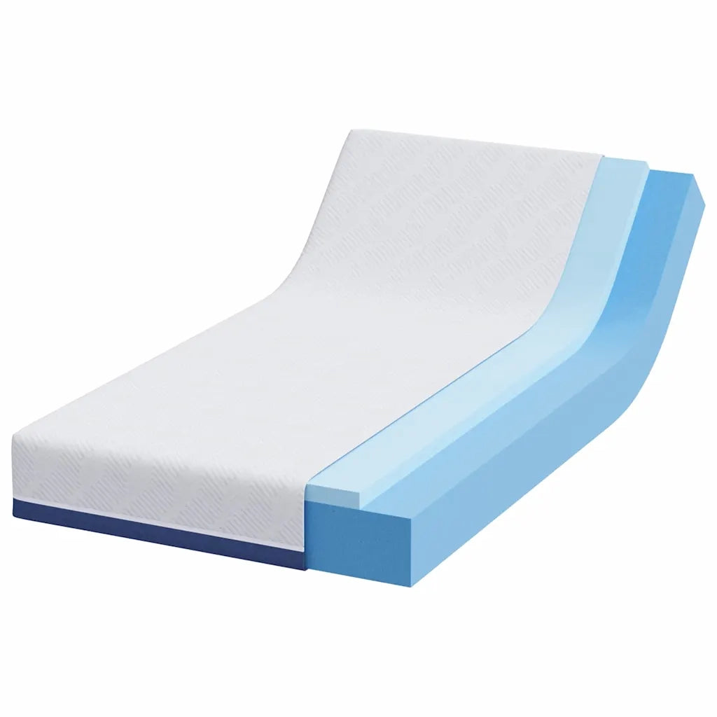 Materasso Bianco e Blu 90 x 190 cm Tessuto Jacquard 4106337
