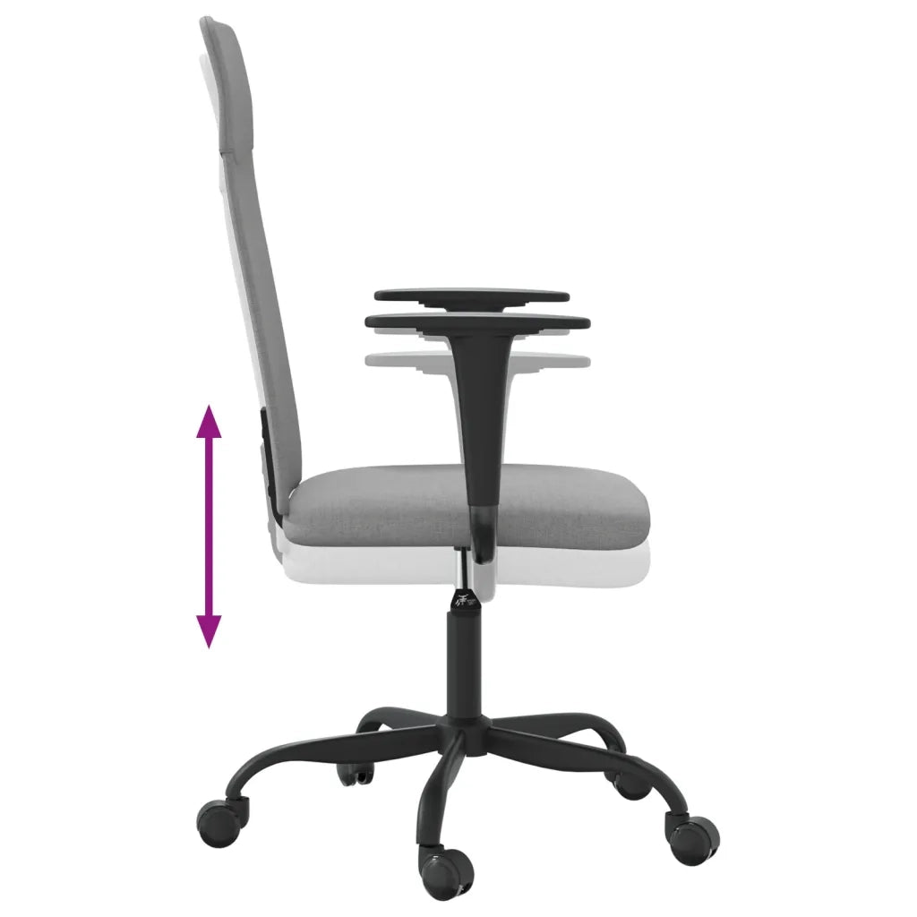 Sedia da Ufficio Regolabile Grigio Chiaro Rete e Similpelle 353017