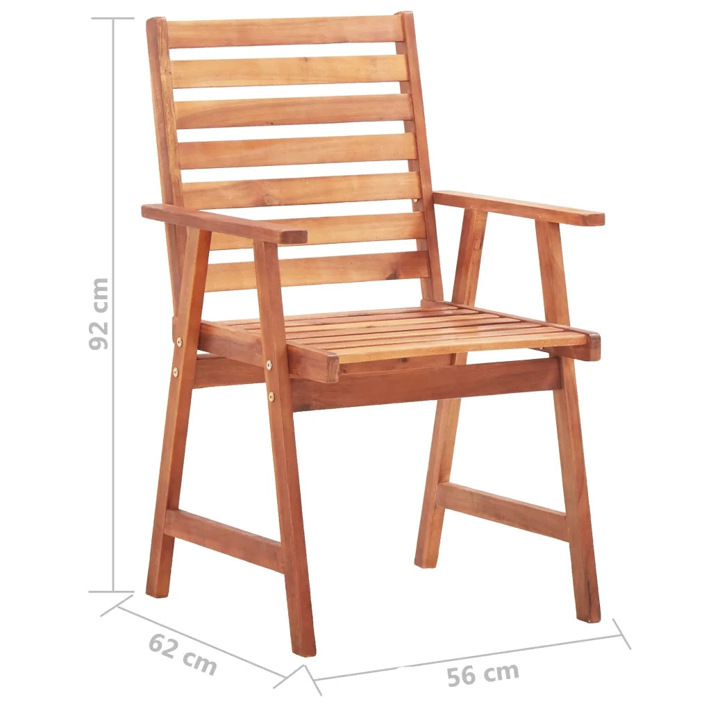 Sedie da Pranzo da Esterni con Cuscini 3 pz Massello di Acacia 3064357