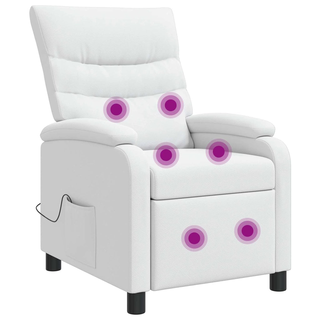 Poltrona Massaggiante Bianco Similpelle 42034908