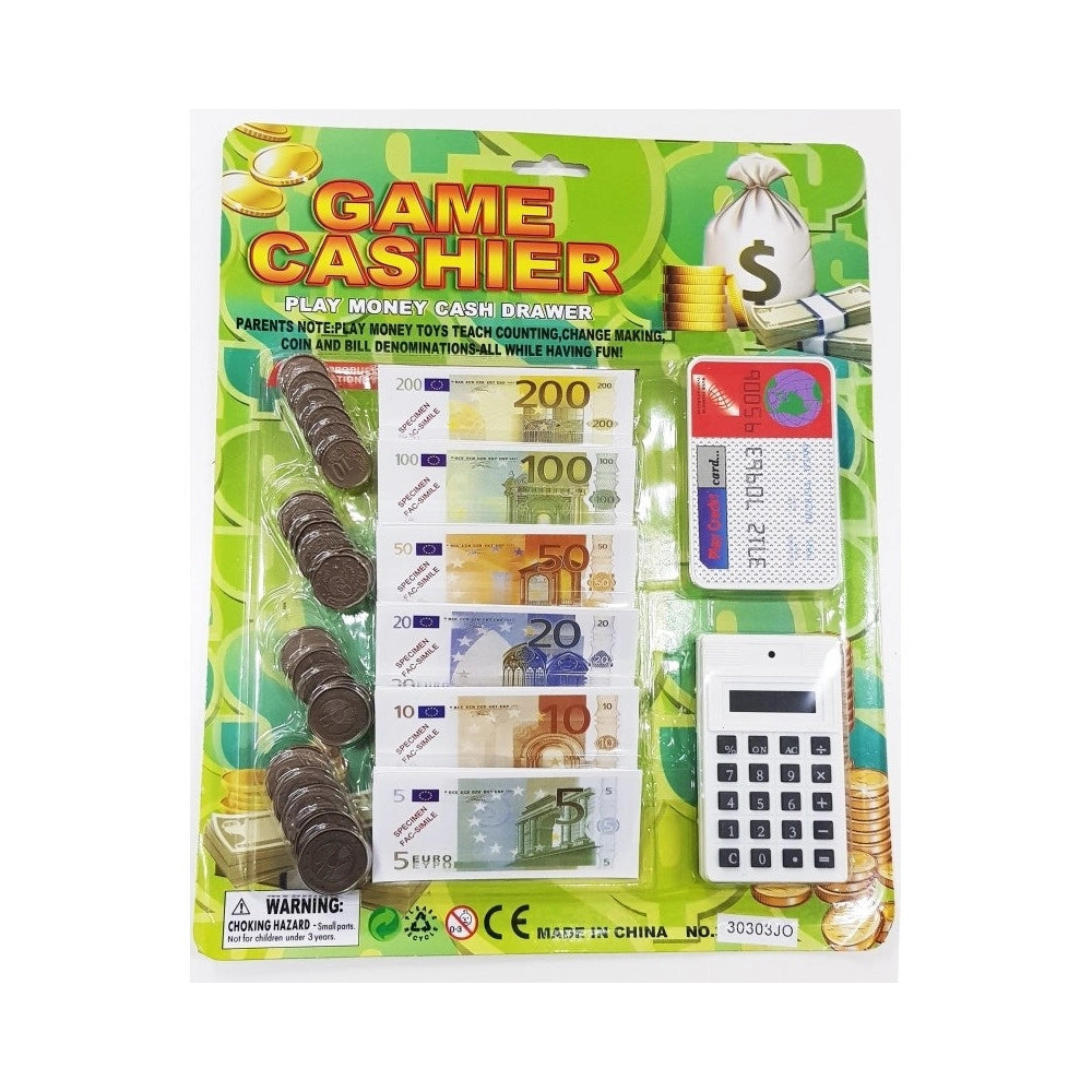 Trade Shop - Contanti Finti Carta Credito Cashier Lettore Soldi Monete Banconote Euro Gioco -