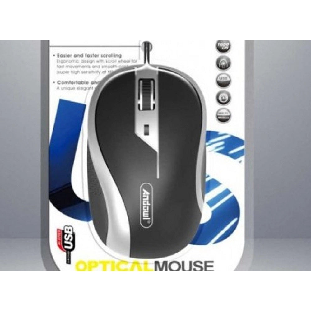 Trade Shop - Mouse Ottico Con Cavo Usb Silenzioso Cablato Per Computer Pc Notebook Qm80 -