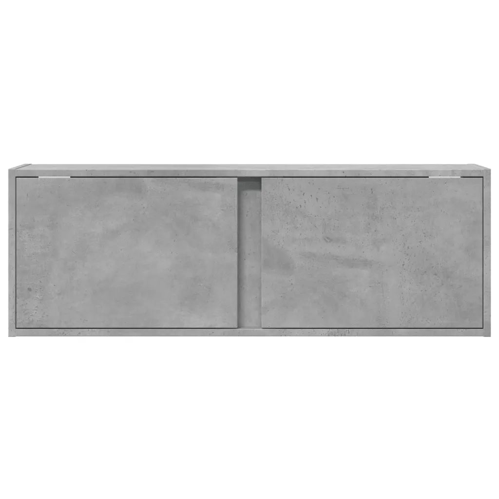 Mobile TV a Parete | Armadietto TV | Mobile Porta TV con Luci LED Grigio Cemento 100x31x35 cm