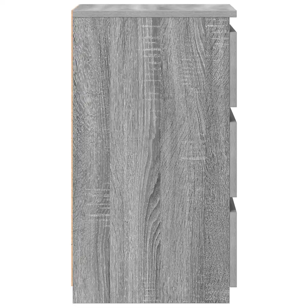 Set di 2 Comodini | Armadio da Notte | Mobiletto da notte Grigio Sonoma 40x35x62,5 cm in Legno Multistrato
