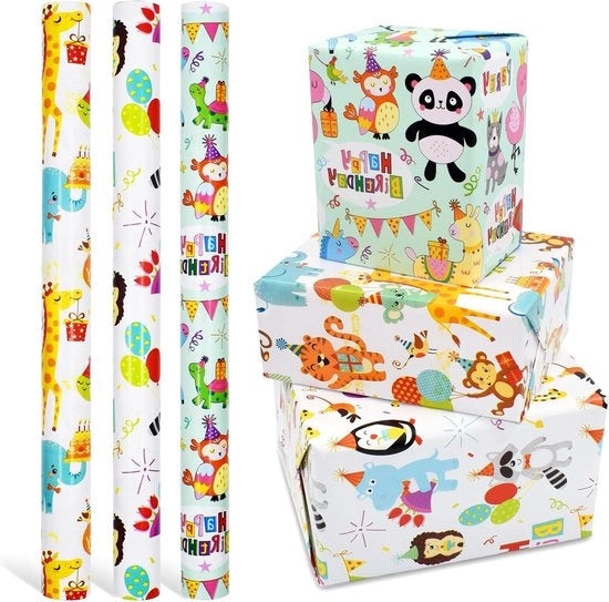 Papier di Regalo con 3 Rotoli - 43 cm x 3 m