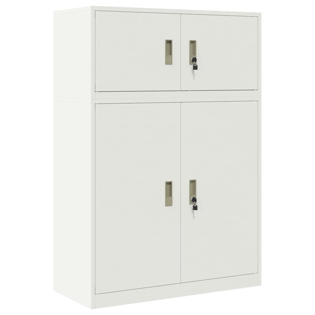 Armadio 2 pz Bianco 90 x 40 x 130 cm Acciaio Bloccabile 3438644