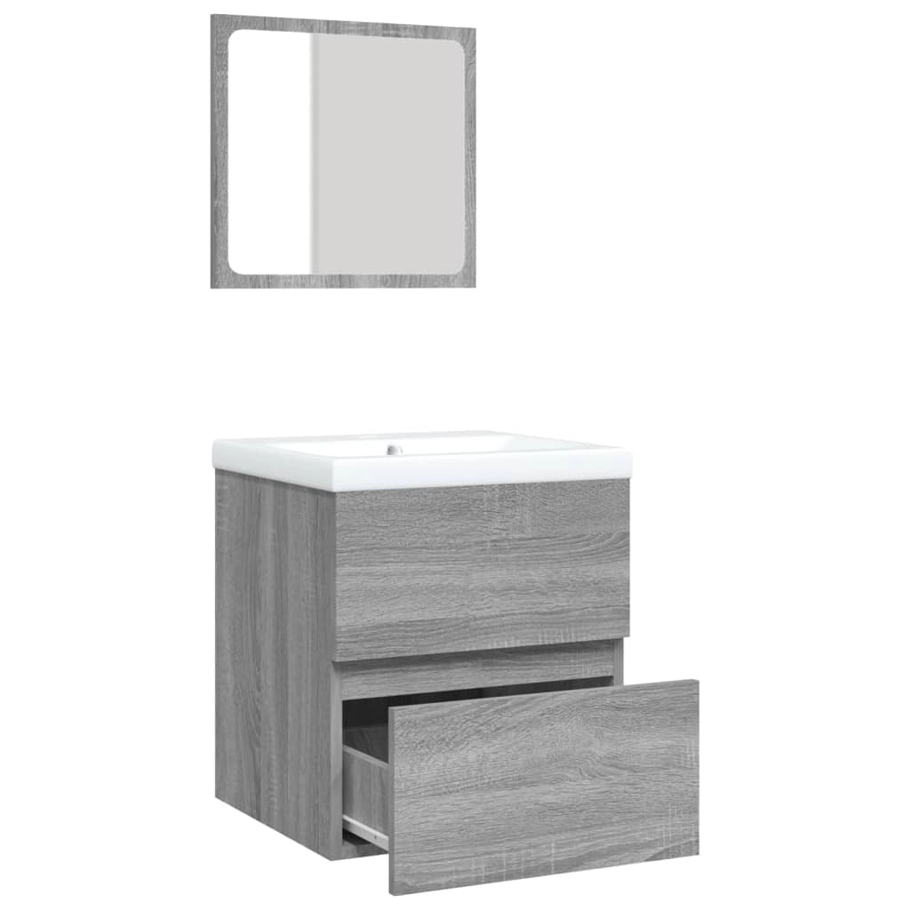 Mobile lavabo con lavabo e specchio grigio Sonoma 02_0006645