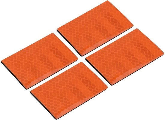 Pannelli Riflettenti - 4 Pezzi - 6 x 7 cm - Adesivi con Nastro Adesivo - Alta Visibilità - Sicurezza Notturna - Materiale Duraturo