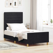 Struttura del letto con testiera Nero 90 x 190 cm Tessuto