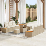 Set Divano da Giardino con cuscino 9 pcs Beige e Crema 3363261