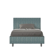 Letto imbottito 1 piazza e mezza 120x210 cm tessuto Aragona Adele - Senza rete,Blu