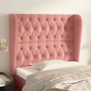 Testiera ad Orecchio-Testata con Orecchie Rosa 93x23x118/128 cm in Velluto 488053