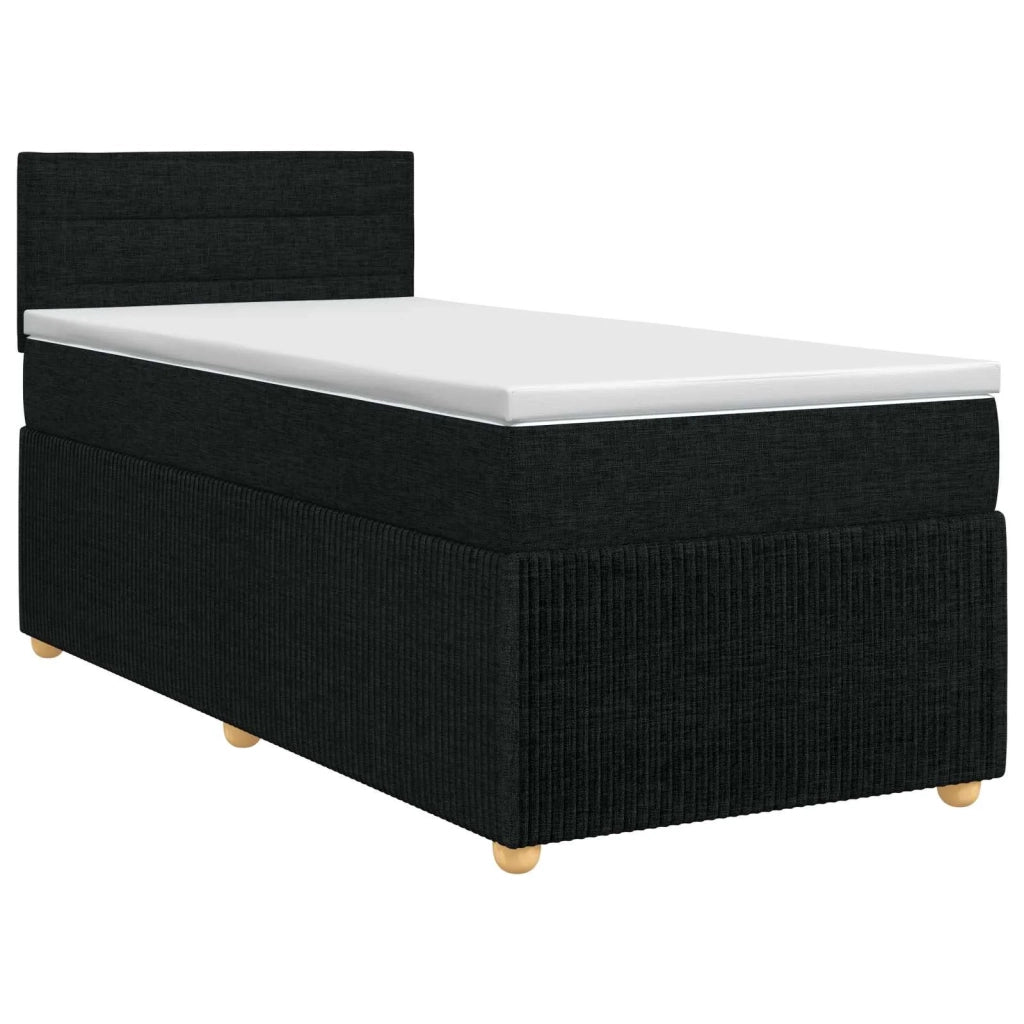 Letto box spring con materasso Nero 100 x 200 cm Tessuto 3451393