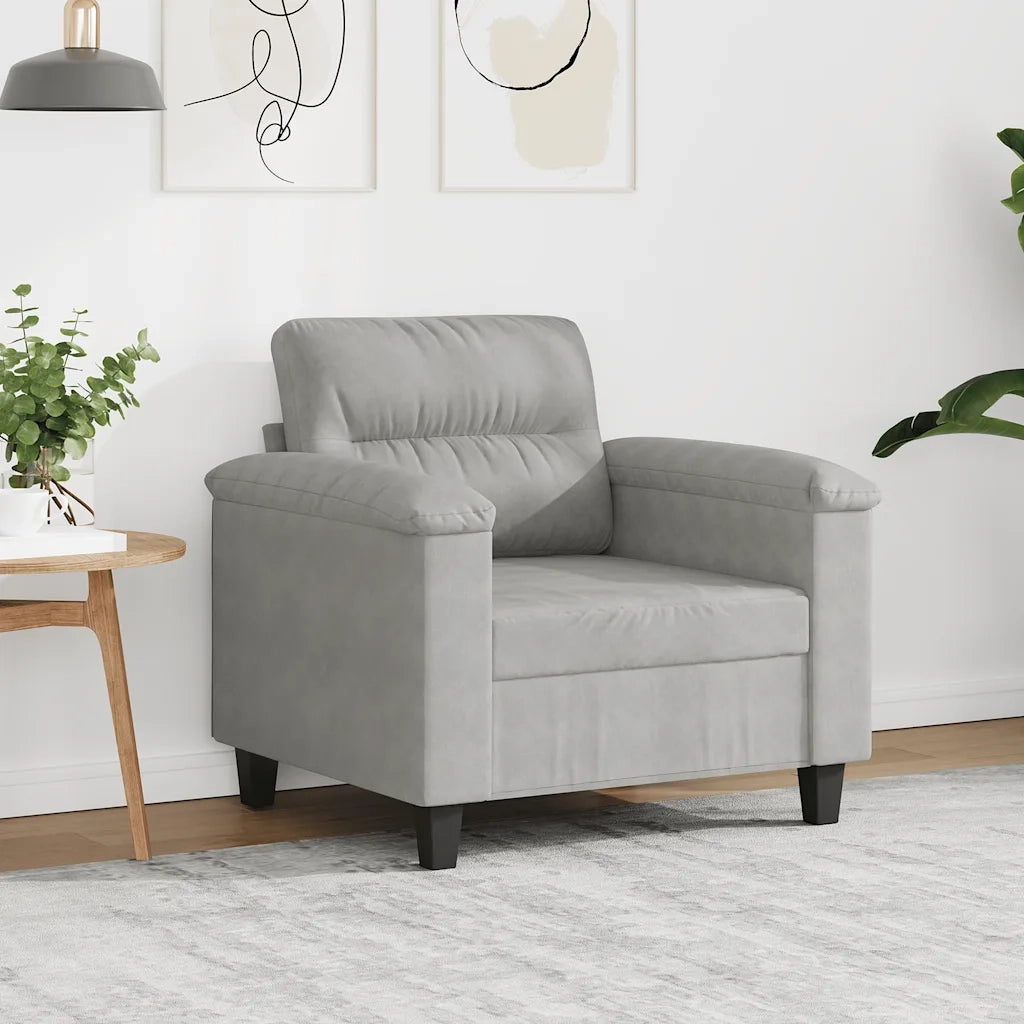 Poltrona Grigio Chiaro 60 cm in Tessuto Microfibra 359550