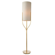 Lampada da terra Fraser ottone satinato lino E27 Endon