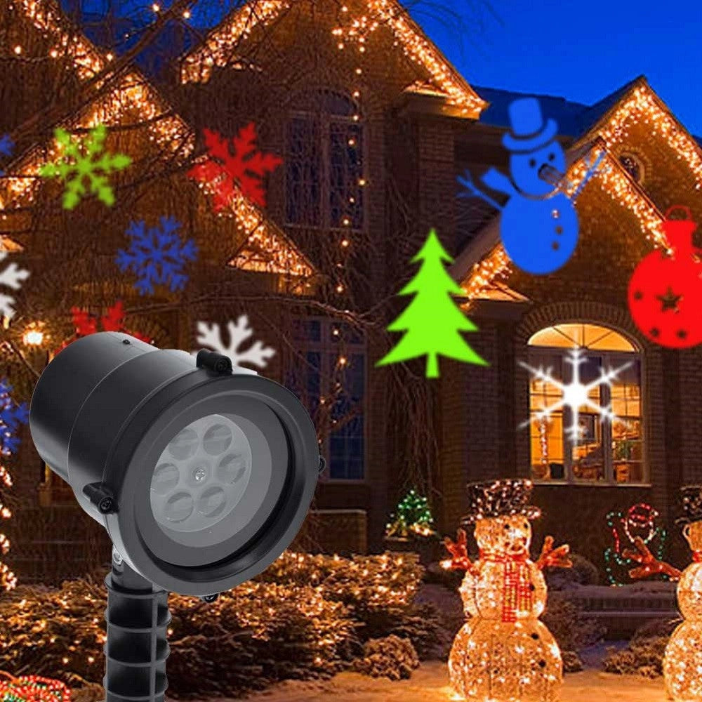 Trade Shop - Proiettore Laser Led Rgb Natale Per Esterno Giochi Di Luce Disegni Natalizi -