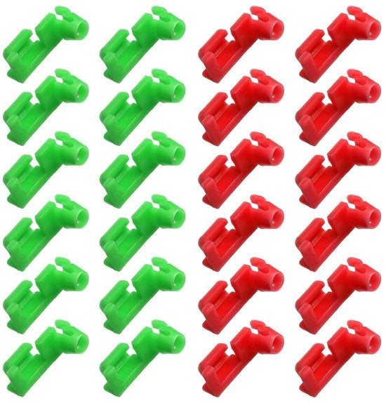 Clip di fissaggio per porte universale - 24 pezzi - M49 - Auto - Materiale plastico - Colore verde/rosso - Facile da installare - Clip di fissaggio