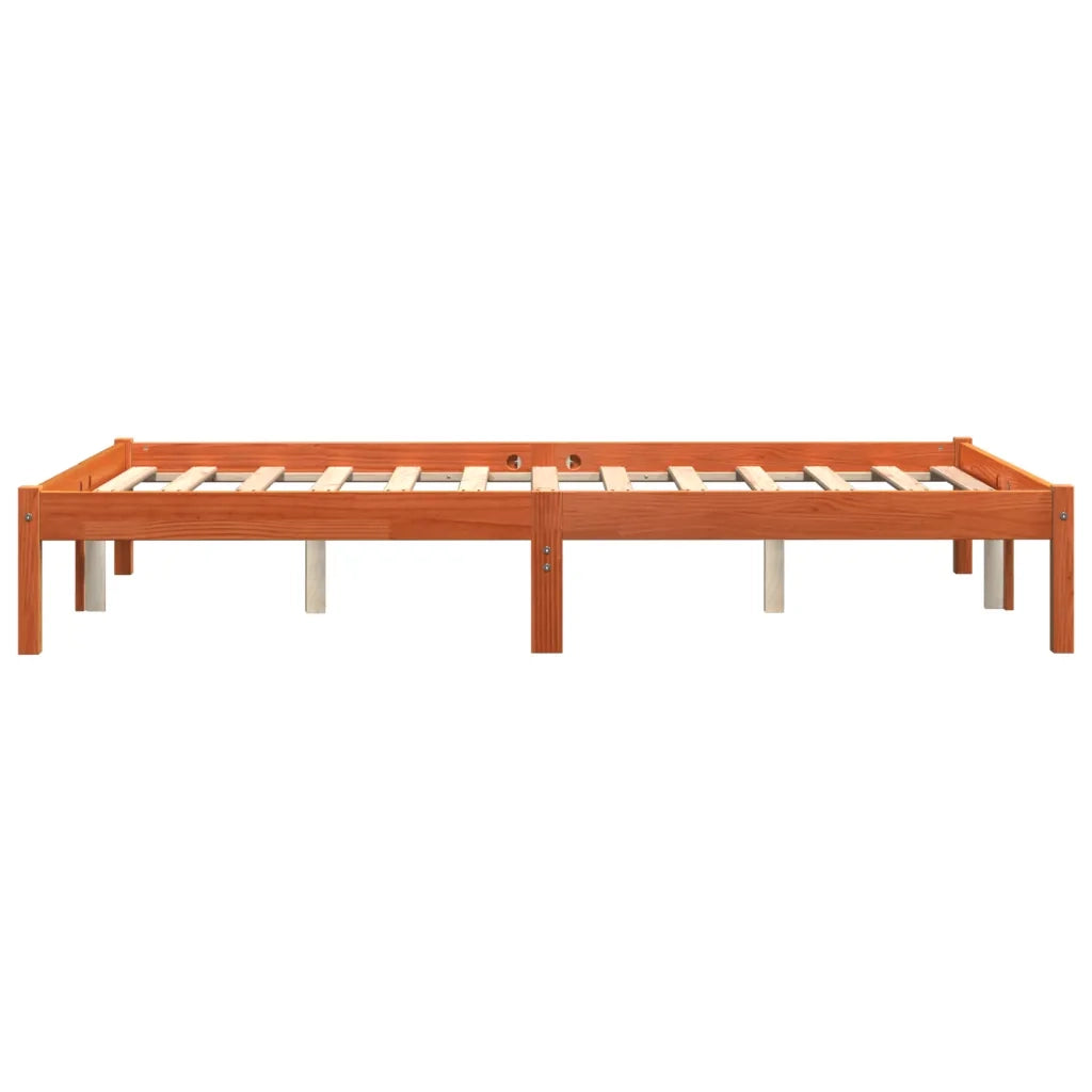 Letto matrimoniale | Letto per adulti | Letto senza Materasso Marrone Cera 135x190 cm in Legno di Pino