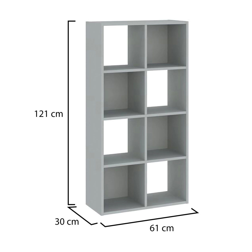 Biblioteca Lifatila, Libreria 6 Ripiani, 61x30x121h cm Grigio