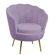 Poltrona velluto tulipan viola cm 73x72h45/75