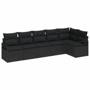 Set di divani 6 pcs Nero polyrattan 3346403