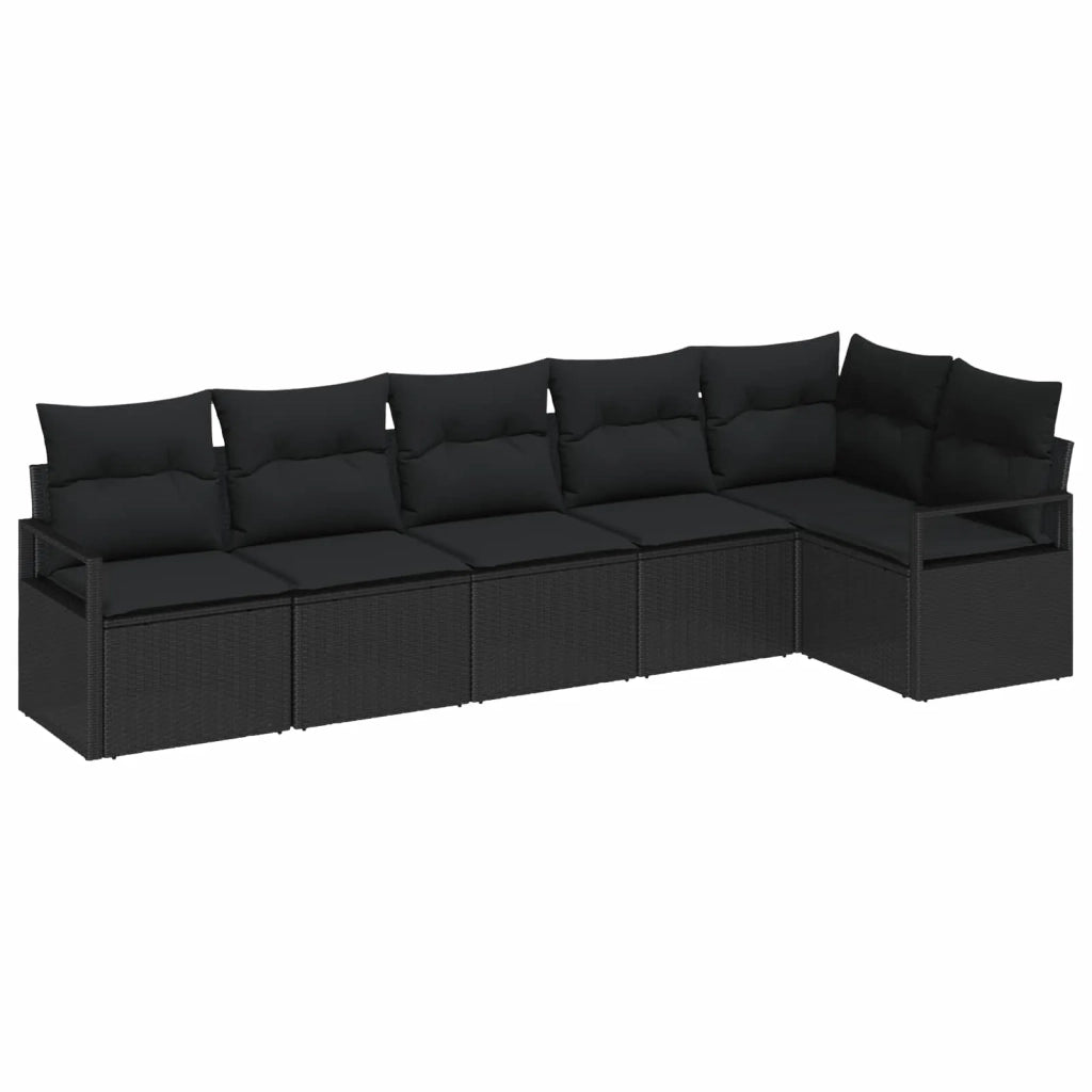 Set di divani 6 pcs Nero polyrattan 3346403