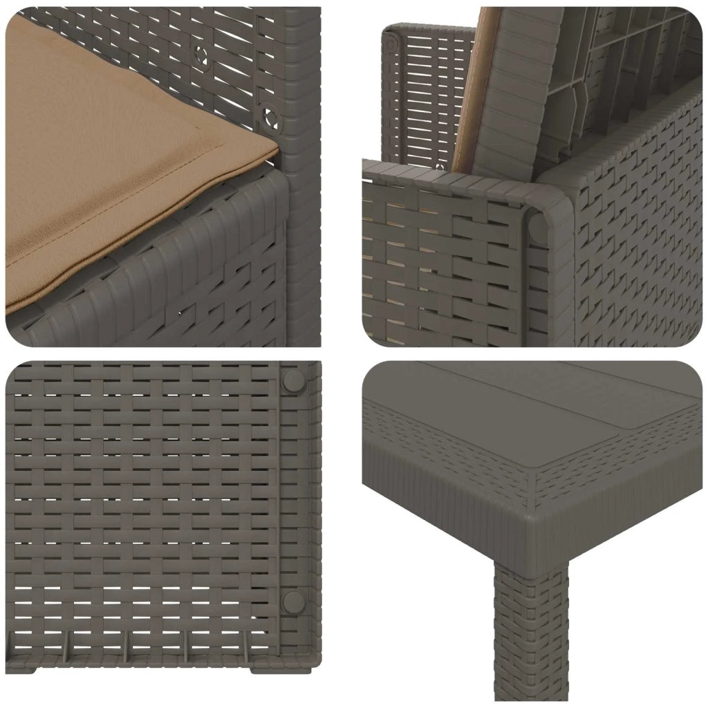 Set da Pranzo per Giardino 5 pcs Grigio chiaro e Tortora PP 3430069