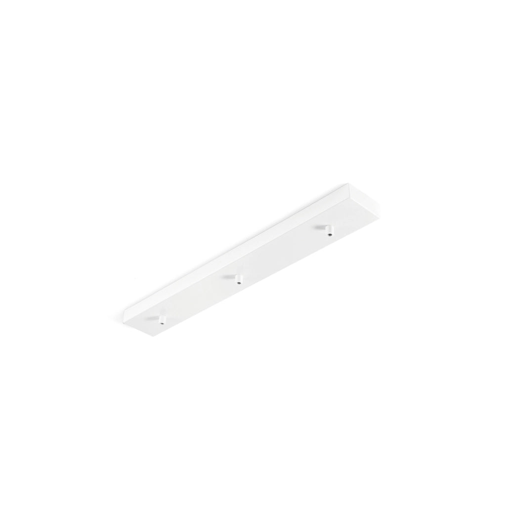 Rosone Multicavo 3 Fori In Metallo Bianco Opaco L60Cm