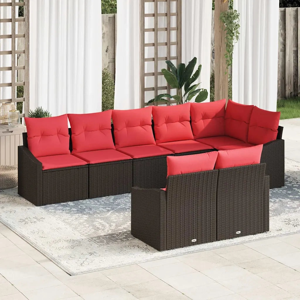 Set di divani 8 pz Marrone polyrattan 3346774
