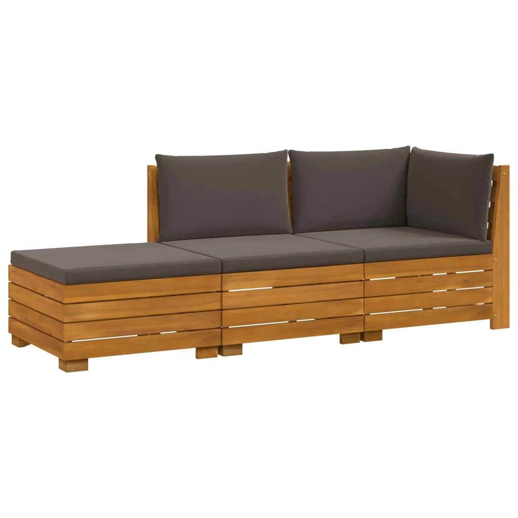 Set di divani da esterno con cuscino 3 Pezzo Marrone 3403118