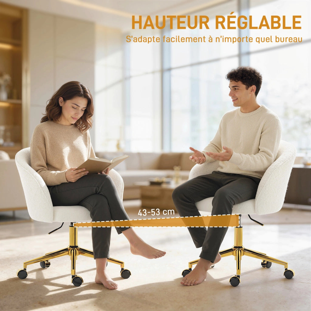 Sedia da ufficio ergonomica regolabile in altezza ¨C Minimal ¨C crema