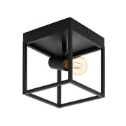 Plafoniera Moderna Silentina Acciaio Nero 1 Luce E27
