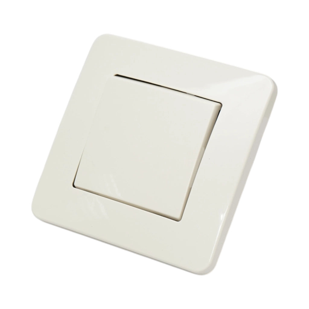 Interruttore semplice da incasso bianco 220V, 10AX, PC 80x80mm