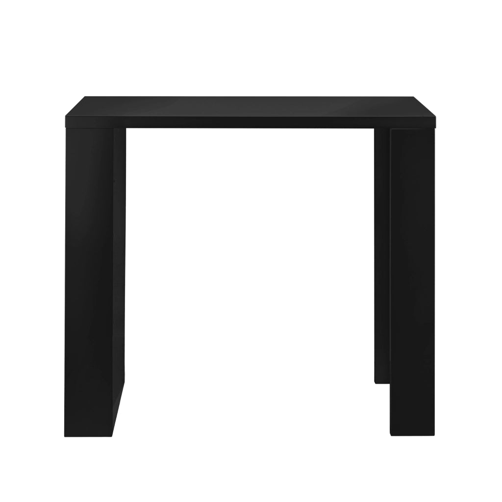 Tavolo da Bar Bonn Bancone con 3 Scomparti Aperti 117 x 57 x 107 cm - Nero [en.casa]